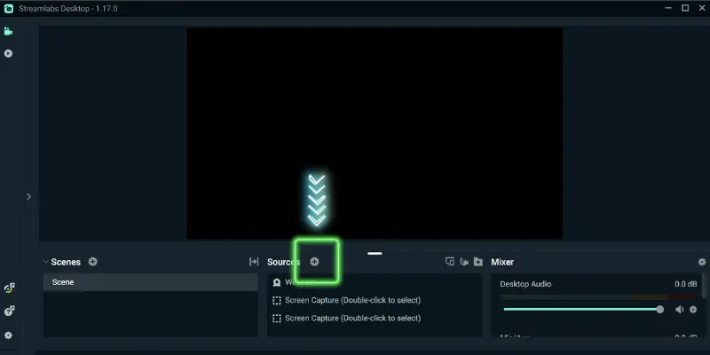 Streamlabs Interface Showing The Webcam Source With Settings Button Highlighted In The Sources Section&Quot;