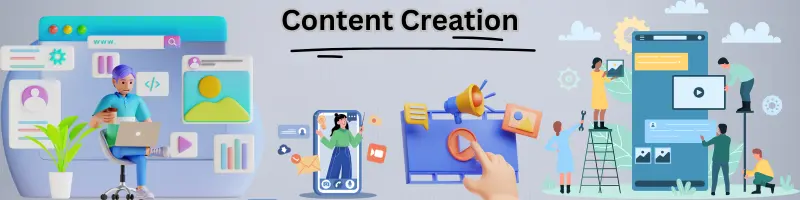 Visual Representation Of Content Creation, Including Video, Social Media, And Web Development.