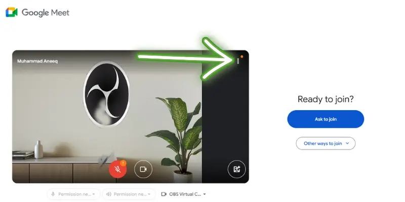 Google Meet Interface Showing The 'More Options' Menu In The Top-Right Corner, Allowing Further Settings And Customization.