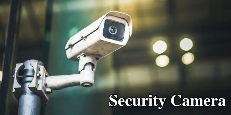 Outdoor Security Camera Monitoring The Area, Ensuring Safety And Surveillance In A Public Setting.
